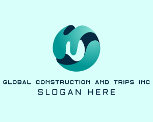 Consulting - Modern Globe Wave Sphere logo design