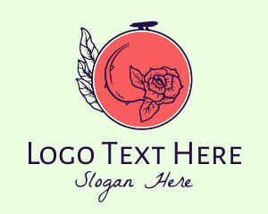 Spring - Rose Floral Embroidery logo design