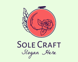 Rose Floral Embroidery logo design