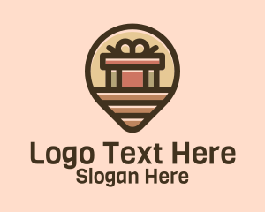 Parcel - Gift Factory Location Pin logo design