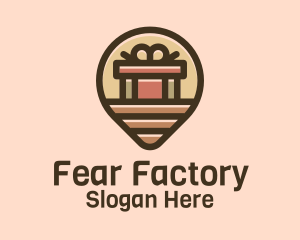 Gift Factory Location Pin logo design