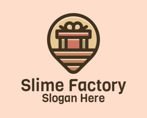 Gift Factory Location Pin logo design