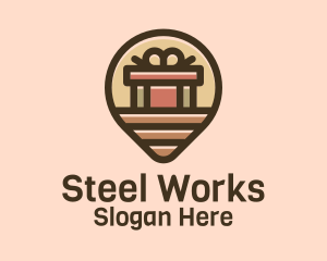 Factory - Gift Factory Location Pin logo design