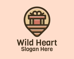 Gift Factory Location Pin logo design