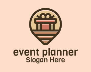 Gift Box - Gift Factory Location Pin logo design