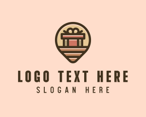 Gift - Gift Factory Location Pin logo design