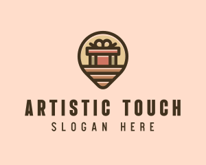 Gift Factory Location Pin logo design