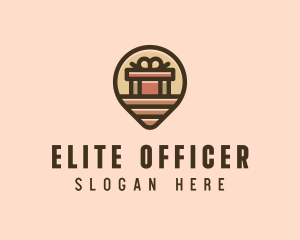 Gift Factory Location Pin logo design