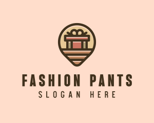 Gift Factory Location Pin logo design