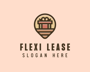 Gift Factory Location Pin logo design