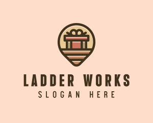 Gift Factory Location Pin logo design