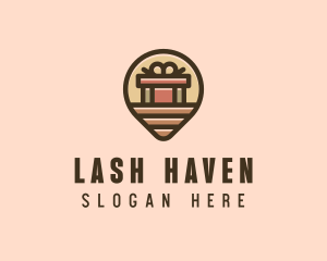 Gift Factory Location Pin logo design