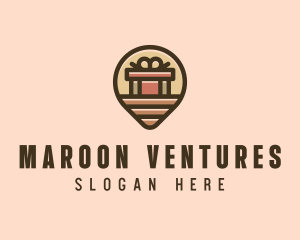 Gift Factory Location Pin logo design