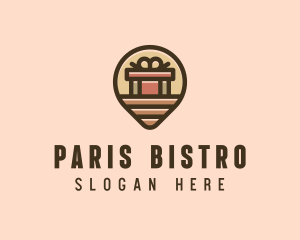 Gift Factory Location Pin logo design