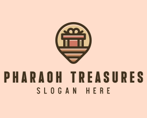 Gift Factory Location Pin logo design