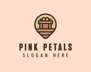 Gift Factory Location Pin logo design