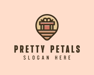 Gift Factory Location Pin logo design