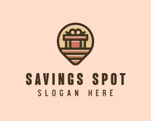 Gift Factory Location Pin logo design