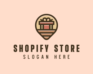 Gift Factory Location Pin logo design