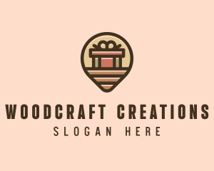 Gift Factory Location Pin logo design