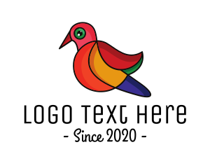 Rio De Janeiro - Colorful Sparrow Outline logo design
