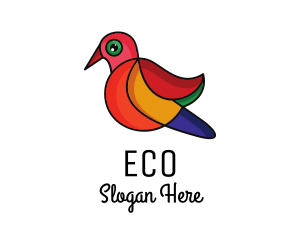 Colorful Sparrow Outline Logo