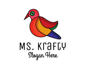 Colorful Sparrow Outline Logo