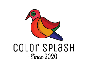 Colorful Sparrow Outline logo design