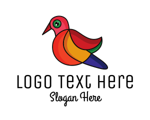 Colorful Sparrow Outline Logo