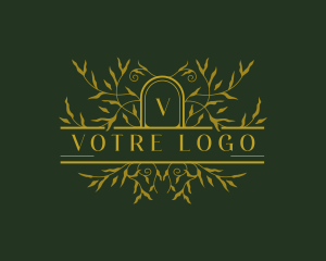 Leaves Botanical Wreath Logo