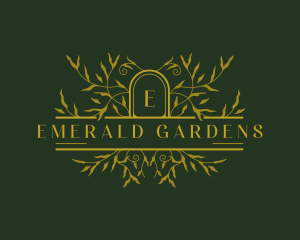 Leaves Botanical Wreath logo design