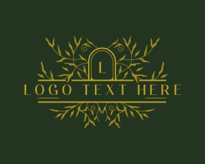 Leaves Botanical Wreath Logo