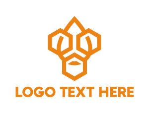 Orange Hexagon - Industrial Hexagon Drop logo design