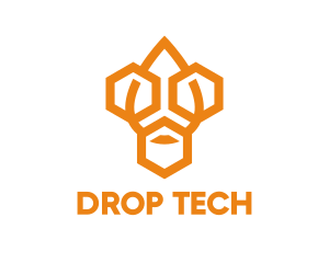 Drop - Industrial Hexagon Drop logo design