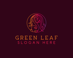 Beauty Leaf Woman logo design