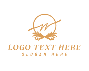 Round - Golden Luxury Brand logo design