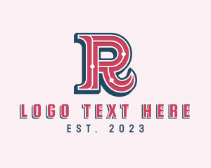 Lettering - Retro Diamond Jeweler logo design