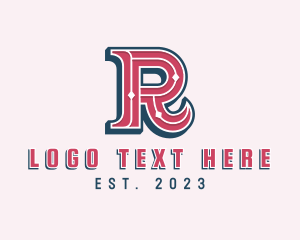 Letter R - Retro Diamond Jeweler logo design