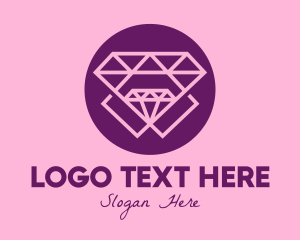 Jewelry Shop - Premium Purple Diamonds logo design