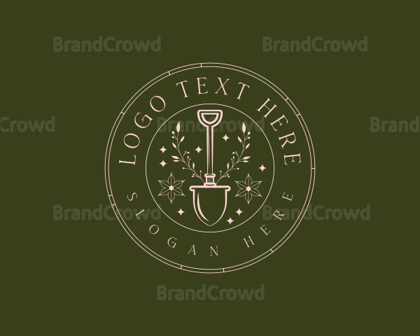 Landscaping Shovel Flower Logo