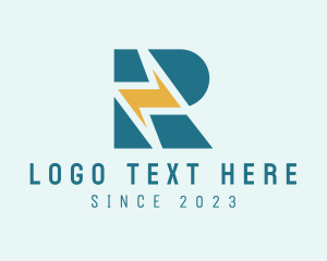 Modern Lightning Letter R Business logo design