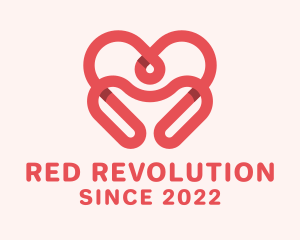 Red Matchmaking Heart logo design