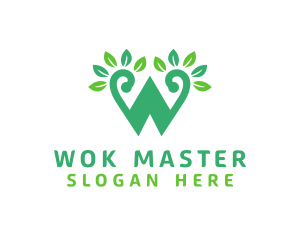 Green W Letter  logo design