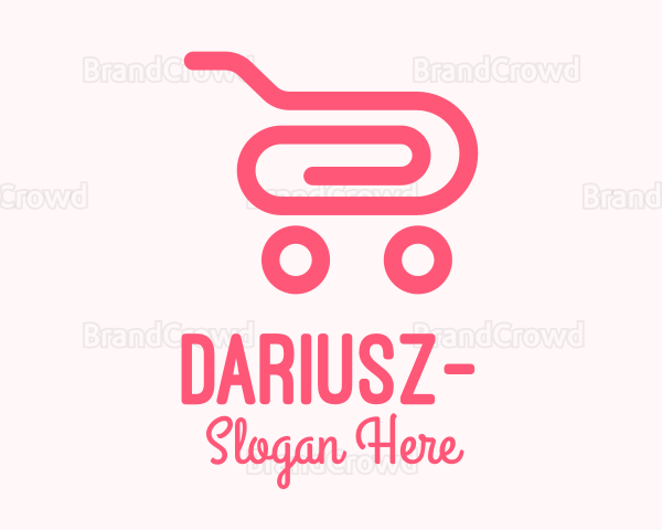 Pink Paper Clip Cart Logo