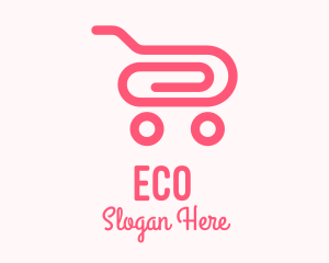 Pink - Pink Paper Clip Cart logo design