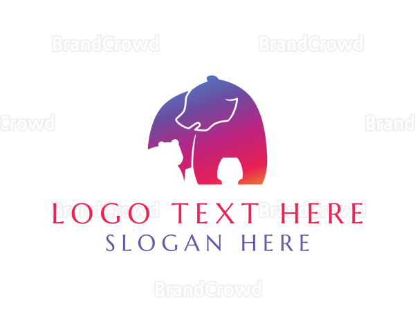 Wildlife Bear Zoo Logo