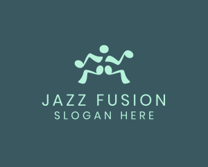 Jazz - Musical Note Dancing Man logo design