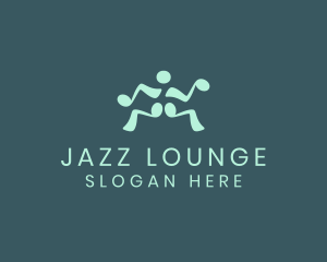 Jazz - Musical Note Dancing Man logo design