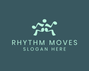 Dance - Musical Note Dancing Man logo design