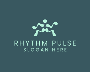 Beat - Musical Note Dancing Man logo design